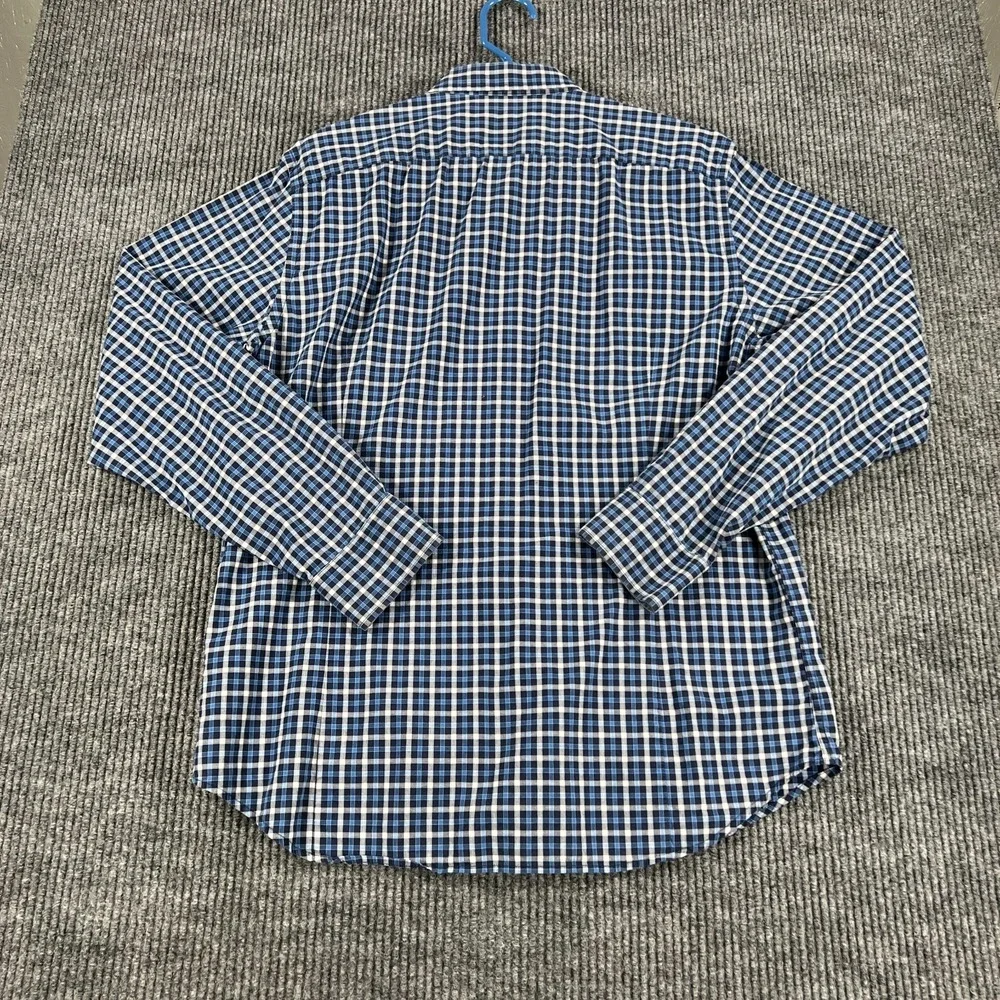 Banana Republic Shirt Mens Large Blue Plaid Long Sleeve Button Up Casual Work